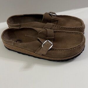 Birkenstock Buckley suede leather clogs